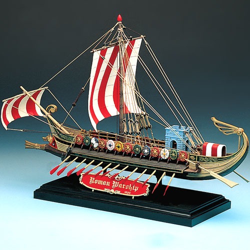 Roman Warship 船の模型 Roman Warship 50 B.C. - Sailing Ship - Academy - 1:72