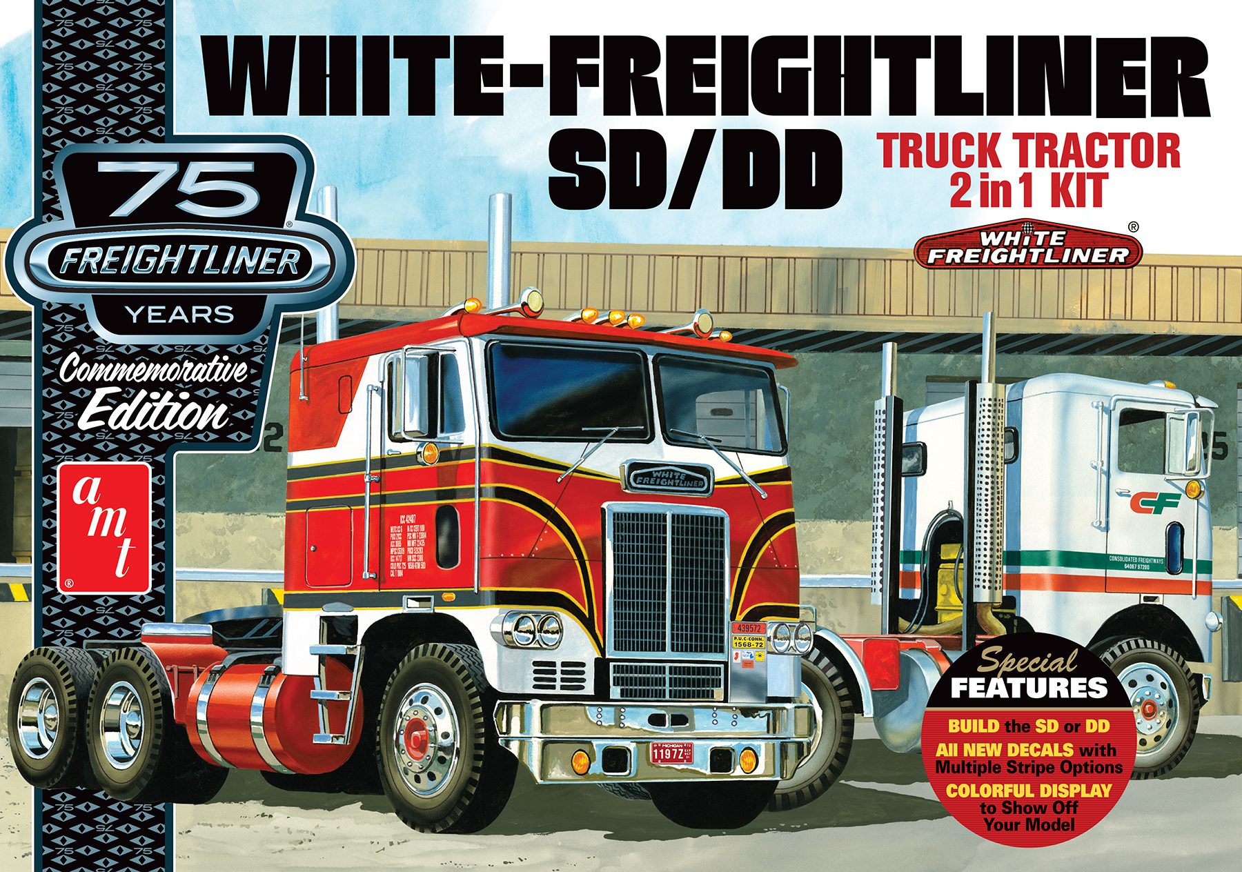 1:25 AMT 1046 White Freightliner 2-in-1 SD/DD Cabover Tractor