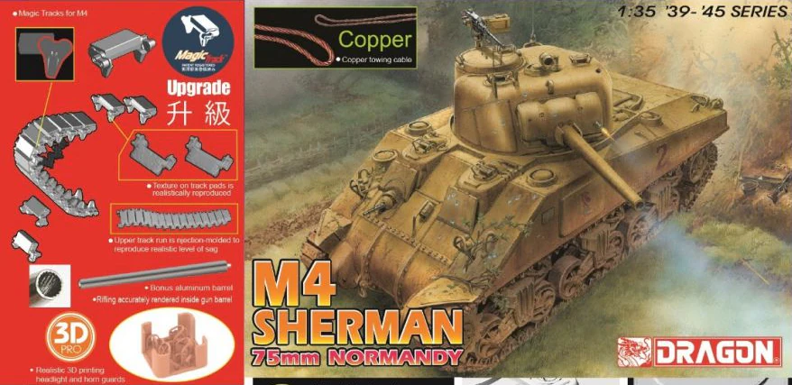 Maquette Sherman M4A1 normandy dragon réf 7273 - Modélisme