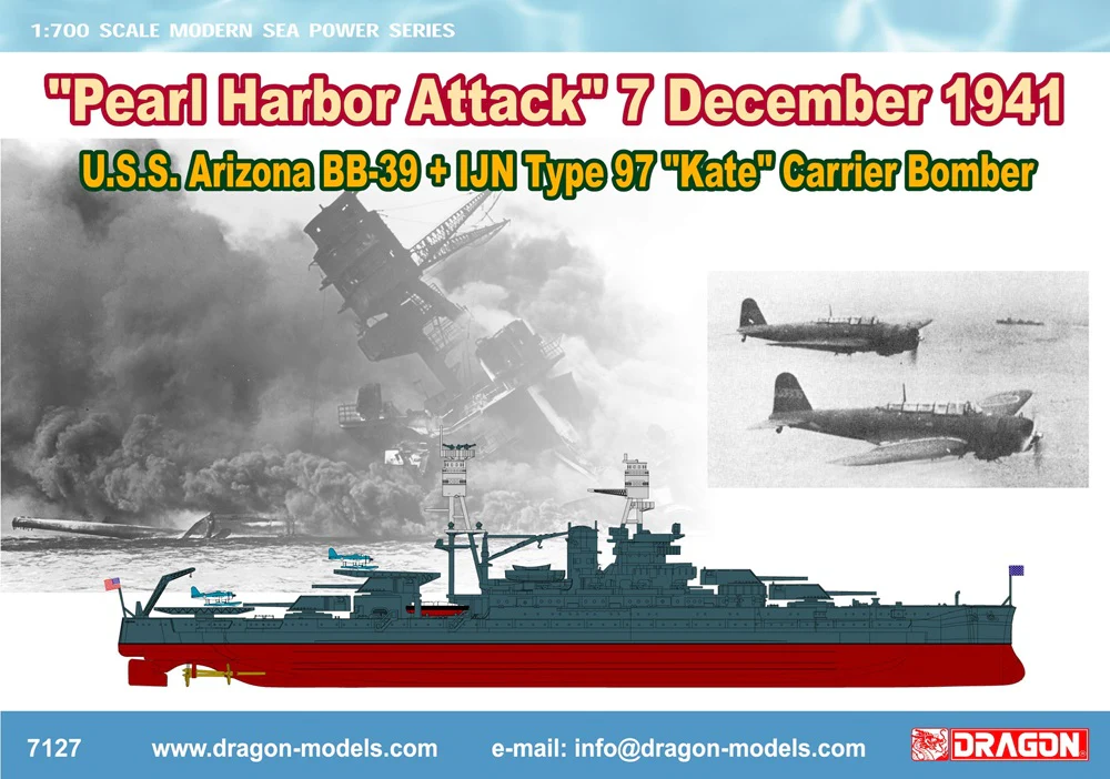 USS Arizona + IJN Type 97 Pearl Harbor 1941 - 1:700