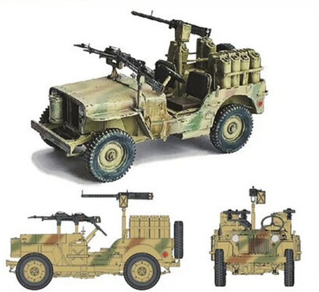ミリタリー Desert Scorpion Helicopter & Desert Jeep SAS Desert Jeep WWII - Dragon 75037
