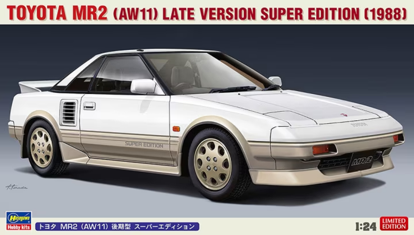 Tamiya 1/24 Hasegawa - 1/24 Toyota MR2, AW11, Späte Ausführung, Super Edition - Plastikmodellbausatz Maquetas De Coches