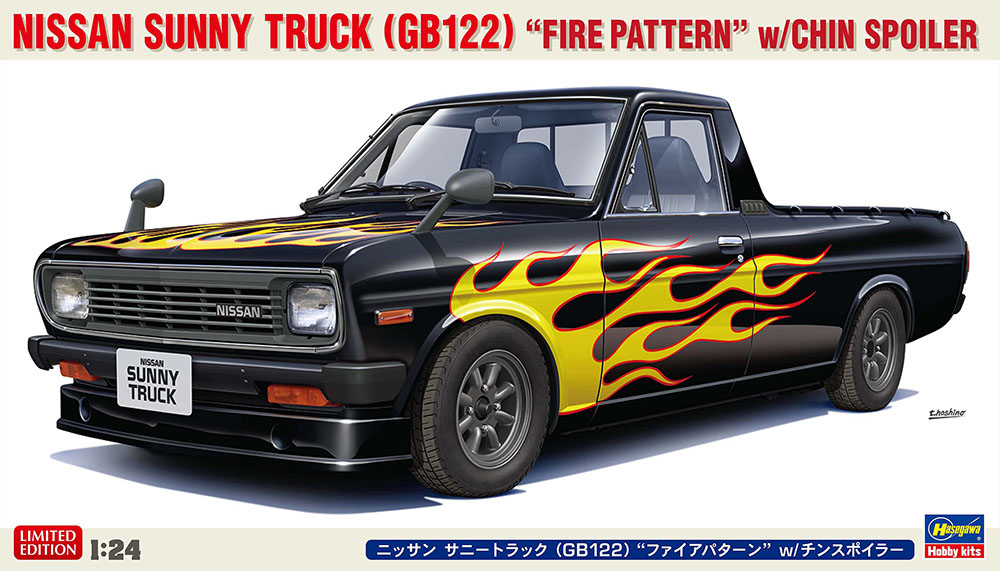 Hasegawa 1:24 Nissan Sunny Truck GB122 Flames Pickup Car Model