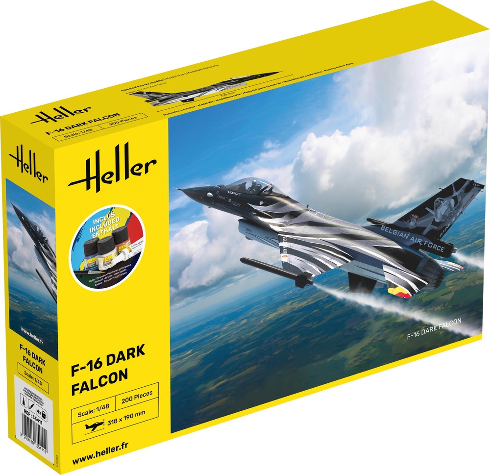 F-16 Fighting Falcon 1:48 Kit - Heller 35411 Dark Falcon