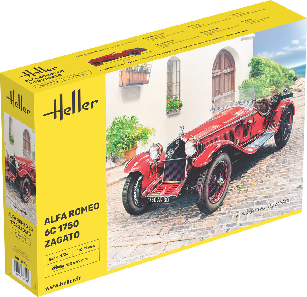 Heller 1:24 Alfa Romeo 6C 1750cc Zagato Italian Car