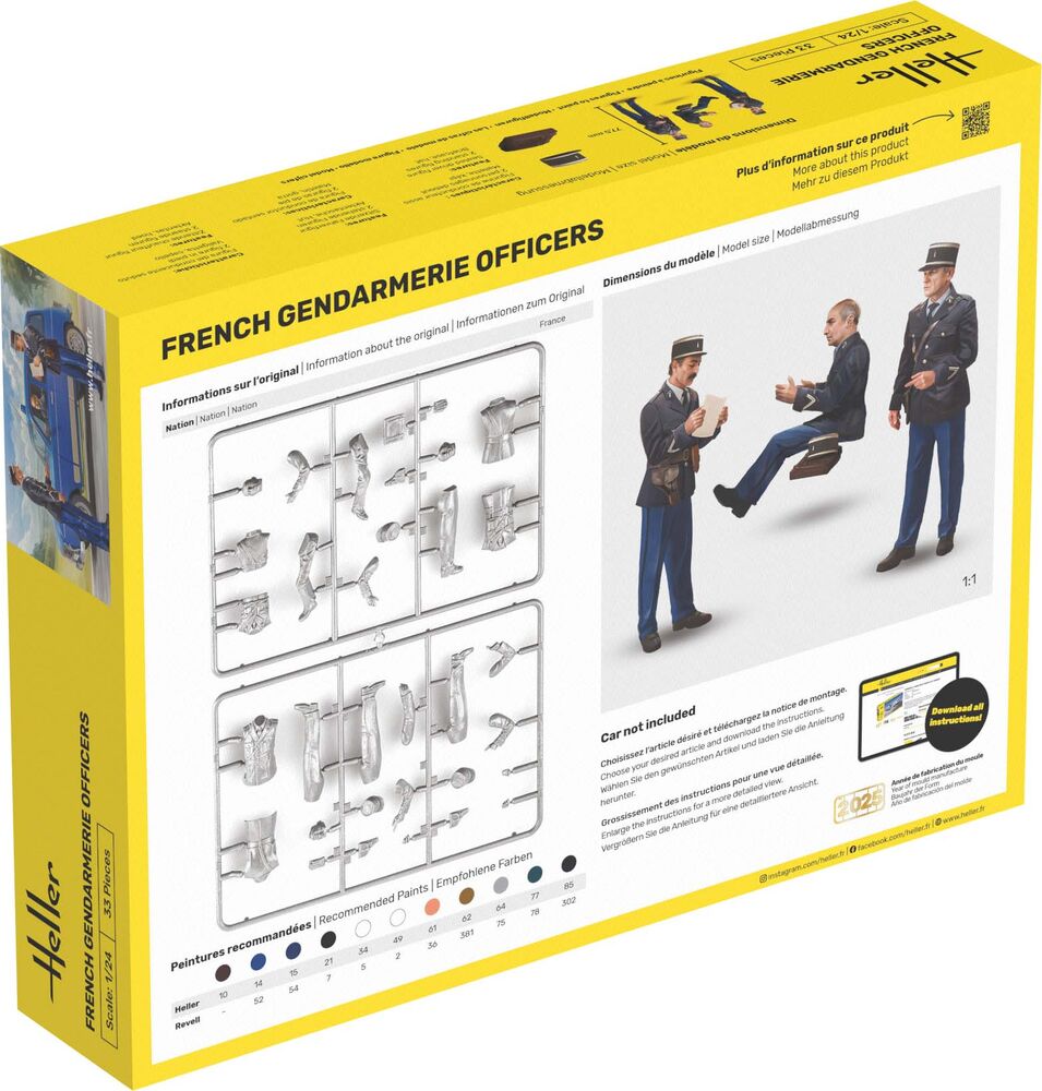 Heller 1:24 French Gendarmerie Officers Figures Model Kit