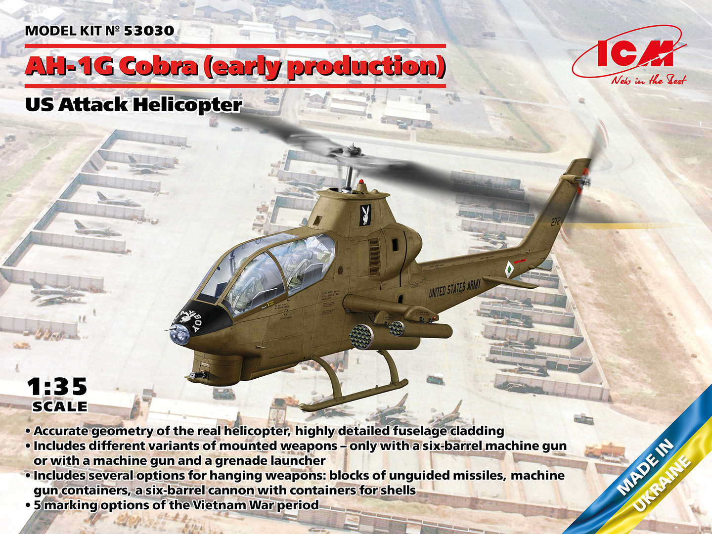 AH-1G Cobra With Vietnam War US Helicopter Pilots ICM 32062