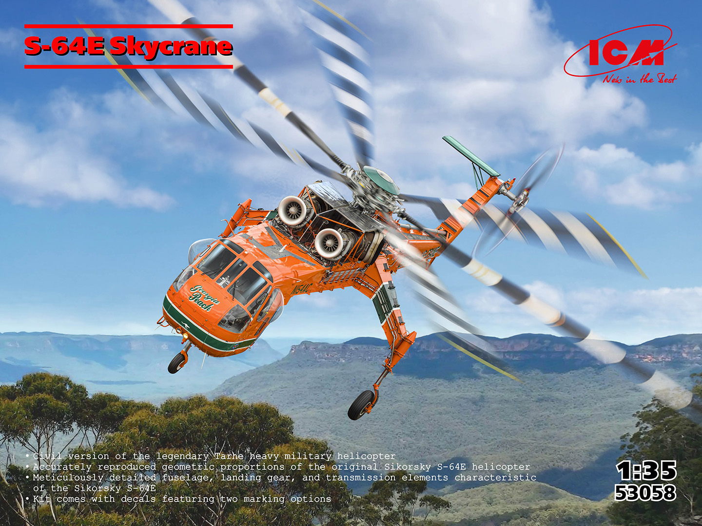ICM 1:35 Sikorsky S-64 Skycrane Amerikaanse Transporthelikopter