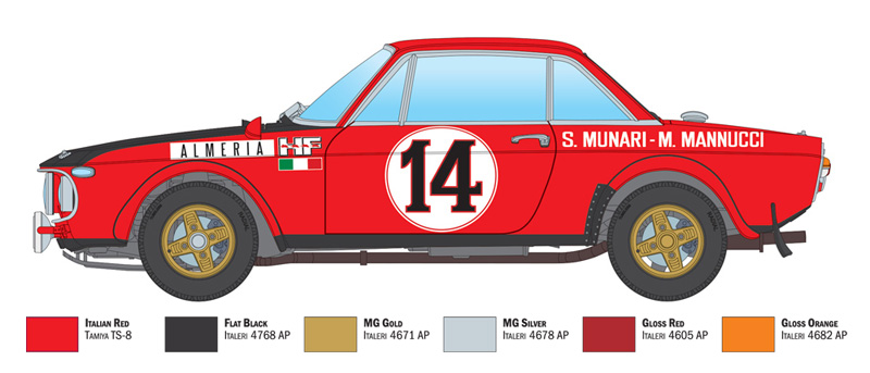 Italeri 1:24 Lancia Fulvia HF Rally Monte Carlo 1972 Car Kit