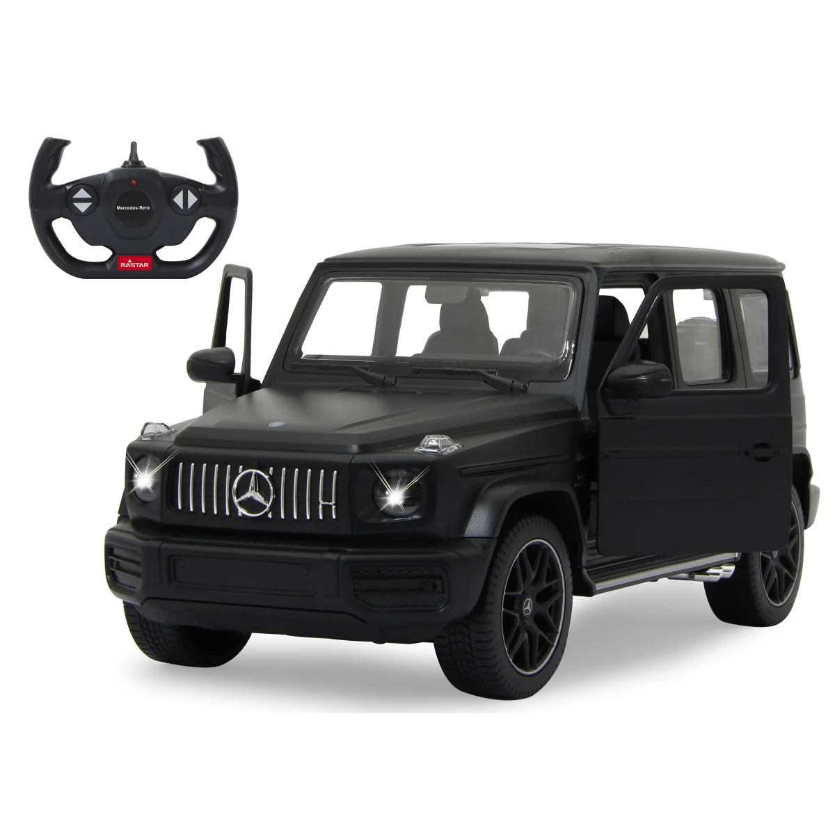 JAMARA 405176 Mercedes-AMG G63 1:14 – 2,4GHz – Officieel Gelicentieerd – Tot 11 Km/u – 1 Uur Rijplezier – Met LED-verlichting En Gedetailleerd Interieur – Zwart, Hoogwaardig Afgewerkt