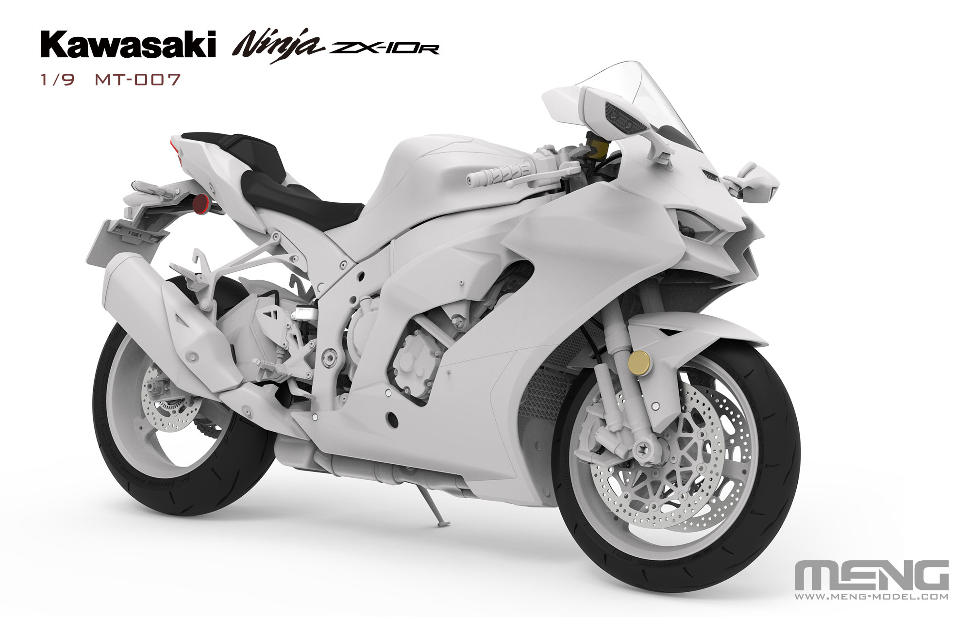 MENG 1:9 Kawasaki Ninja ZX-10R Superbike Motorfiets Modelbouwpakket