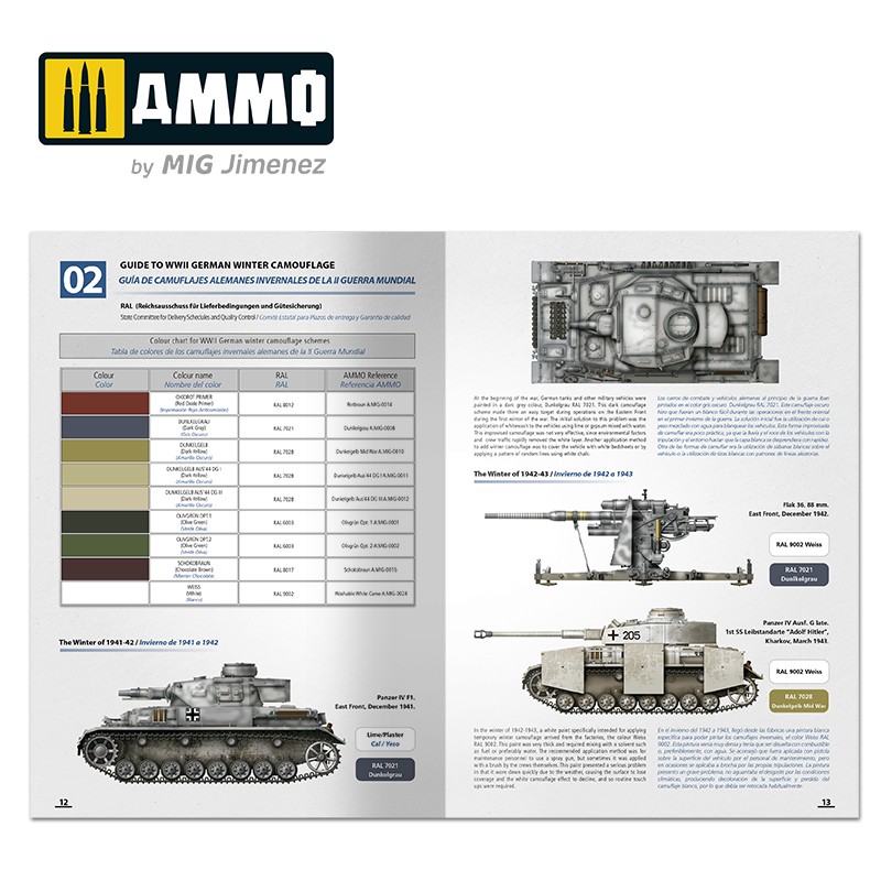 AMMO MIG 6039 How To Paint Winter WWII German Tanks - English