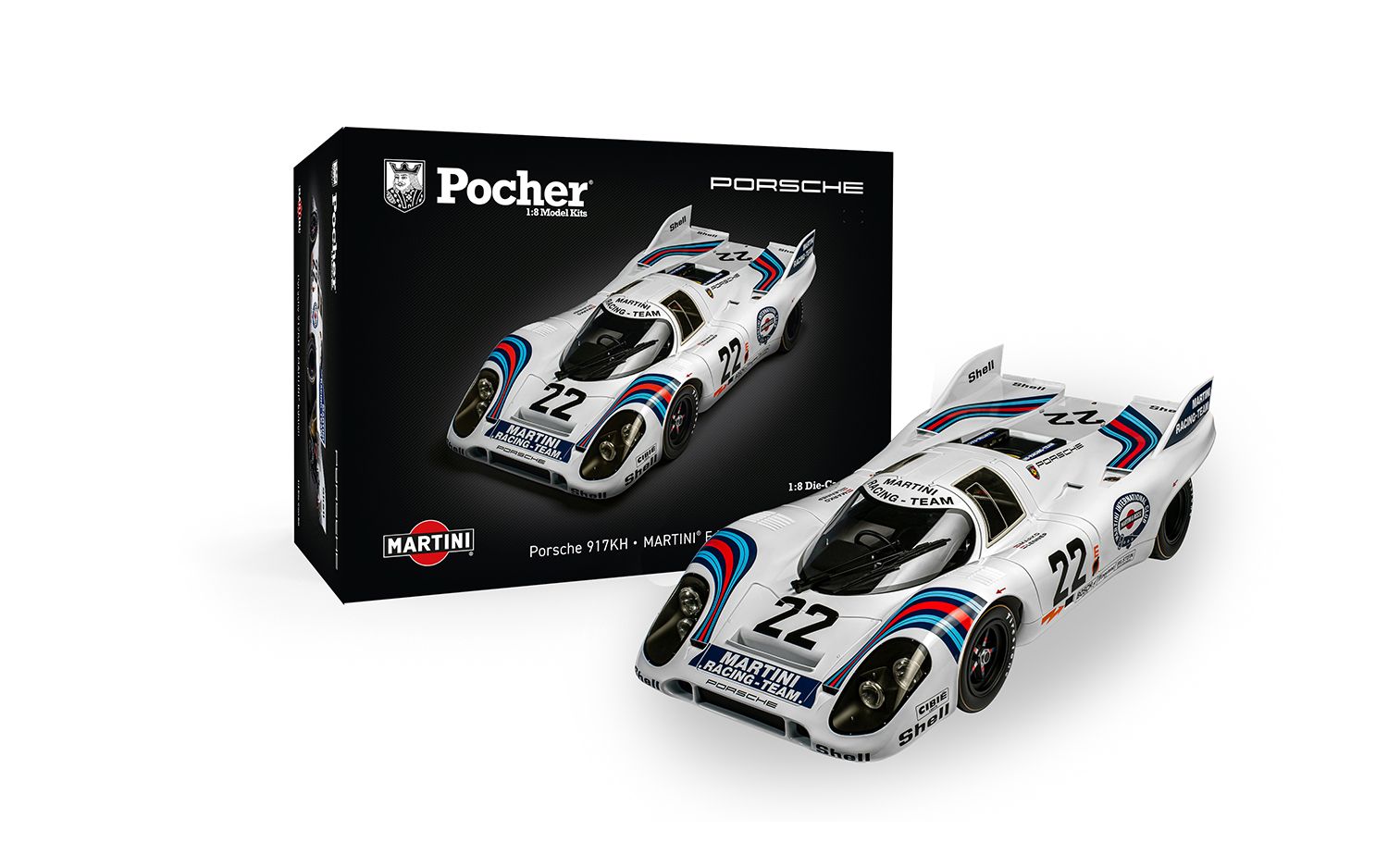 Pocher 1:8 Porsche 917KH MARTINI Le Mans Winner Metal Race Car