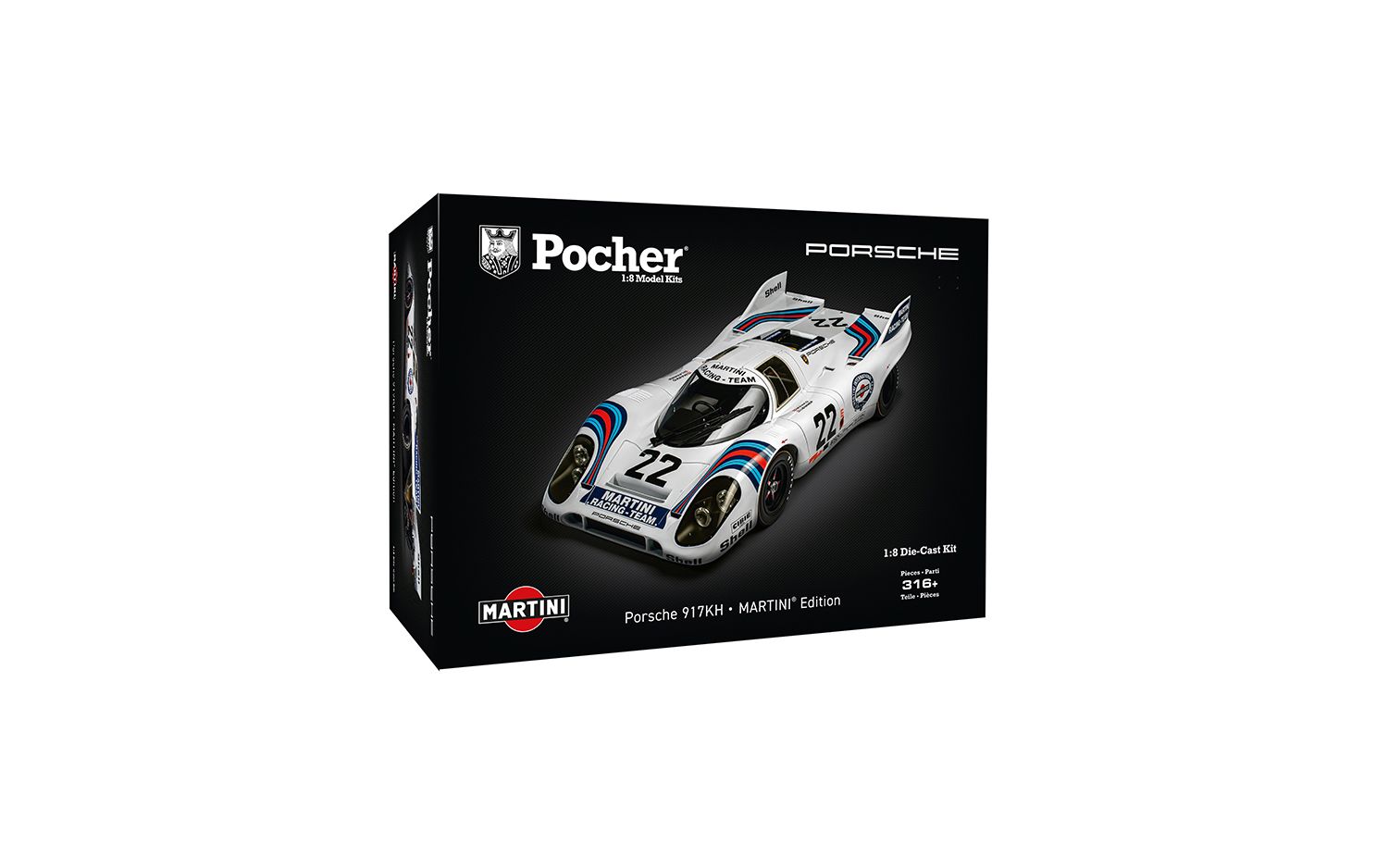 Pocher 1:8 Porsche 917KH MARTINI Le Mans Winner Metal Race Car