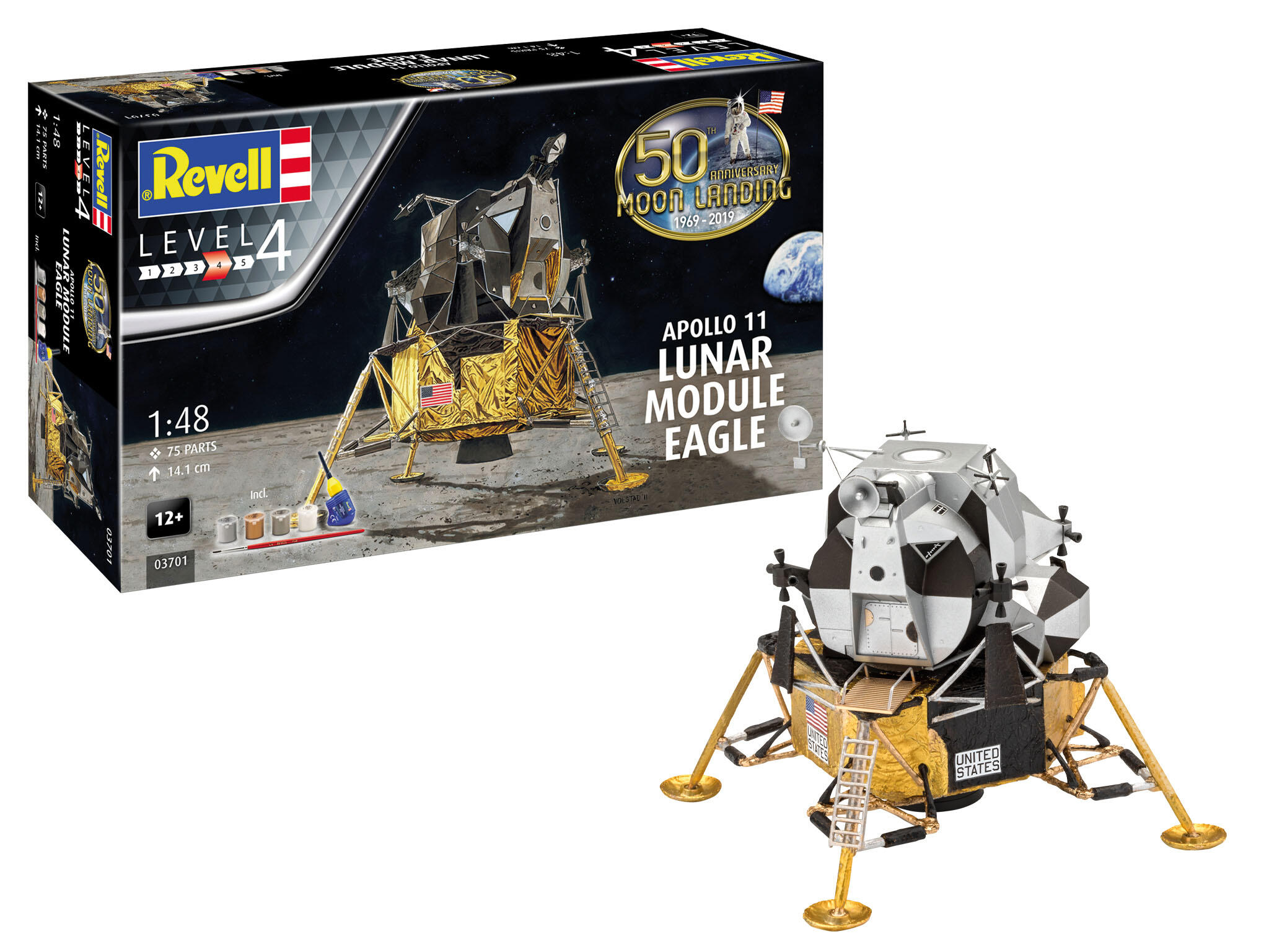 Maquette Apollo 11 - Module lunaire Eagle kit complet - échelle 1/48 - REVELL 03701