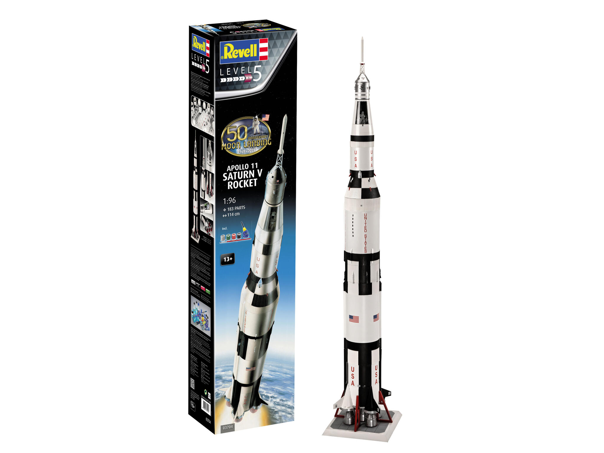 1:96 Revell 03704 Apollo 11 Saturn V Rocket - Gift Set