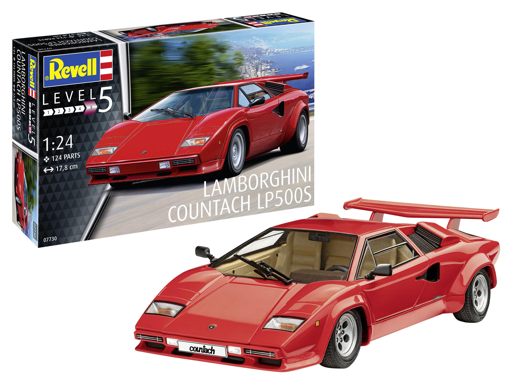Revell 07730: Lamborghini Countach LP500S Model Kit with Paint & Glue