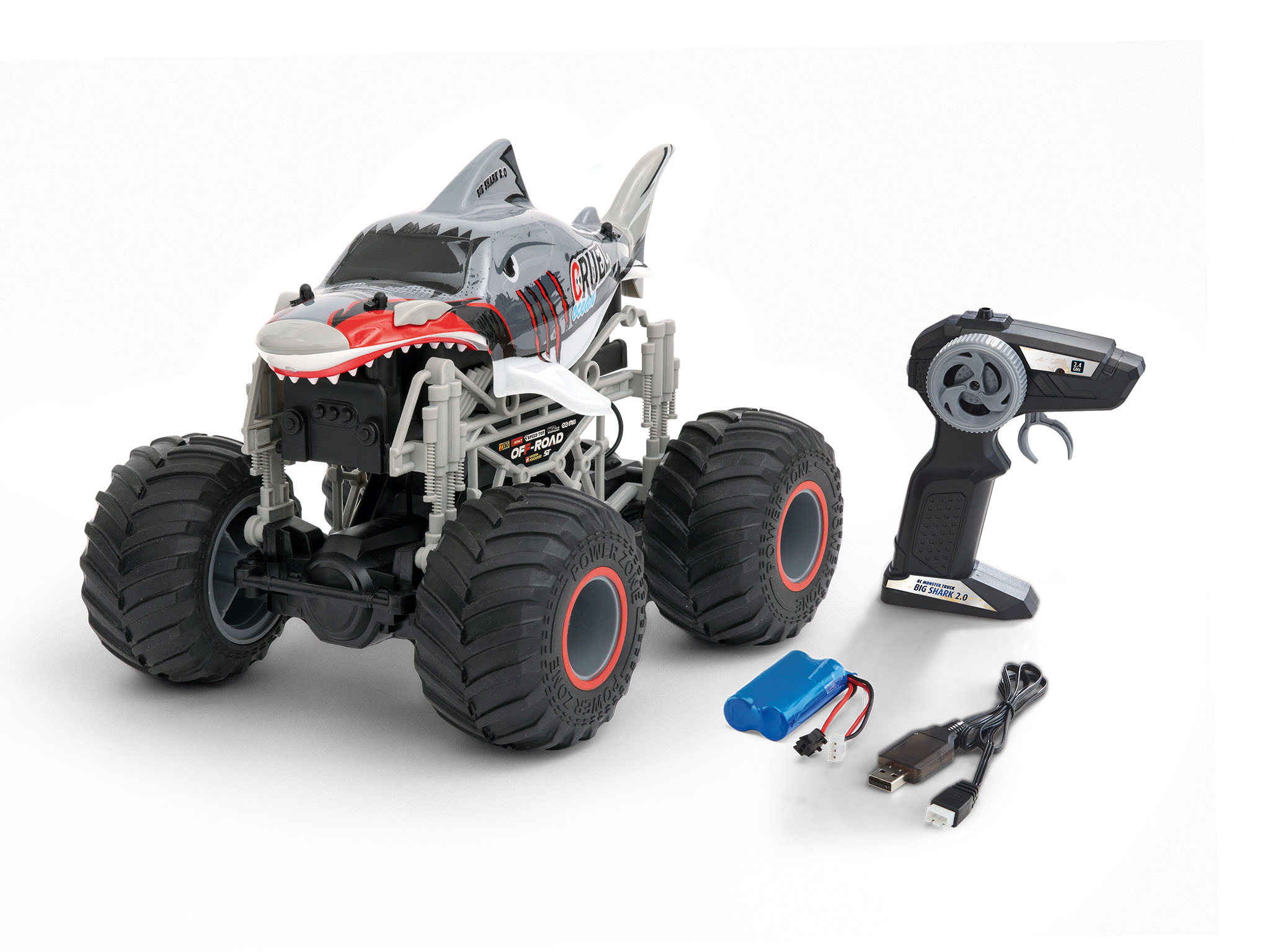Revell Control Monster Truck Big Shark 2.0 - Auto Telecomandata 2.4 GHz, Batteria Li-ion, 15 Km/h, Multicolore
