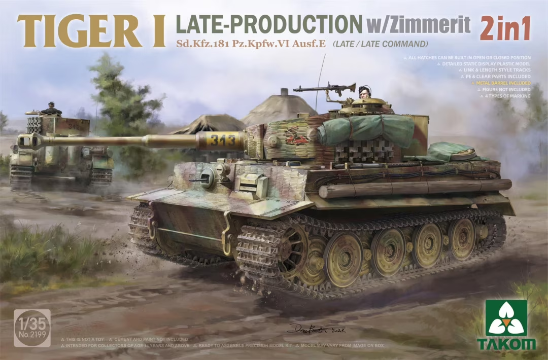 1:35 Takom 2199 Tiger I Late Production w/zimmerit - Sd.Kfz.