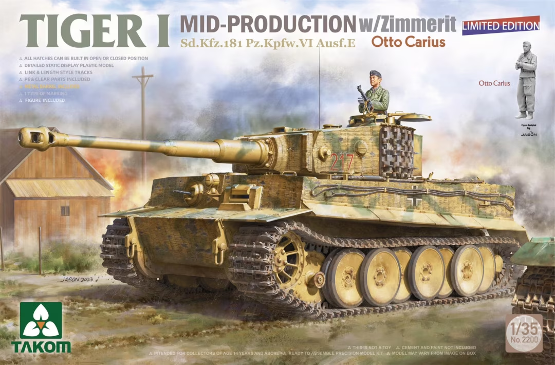 趣味・スポーツ・実用 TIGERS IN COMBAT I Vol.1 & Vol.2 1:35 Takom 2200 Tiger I Mid Production w/zimmerit - Sd.Kfz.