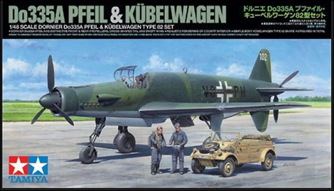 1:48 Tamiya 25206 Dornier Do335A Pfeil & Kubelwagen Type 82 Set
