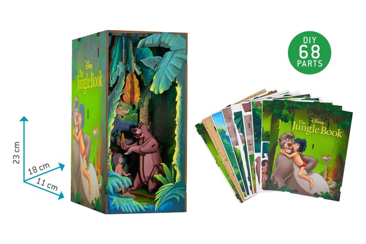 Revell 00535 Tiny Adventures - Disney "The Jungle Book" - Book Nook with LED Lighting - 18x11x23cm - 00535 03 03 - REV00535