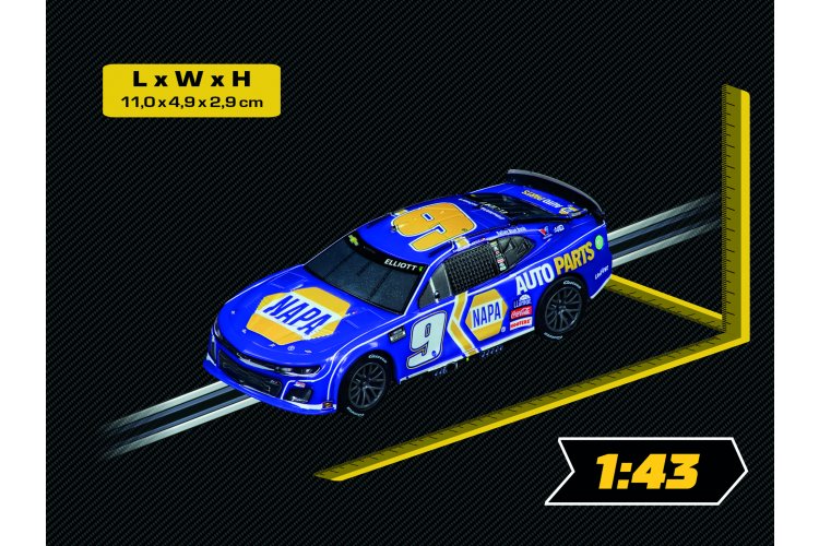 1:43 Carrera GO!!! NASCAR Camaro NextGen ZL1 "Hendrick Motorsports, Chase Elliott, No.9" - 20064267 16 high - CAR20064267