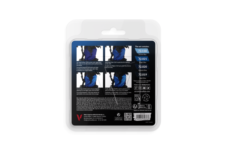 Vallejo 72376 Game Color - Blue Color Set - Acryl Set - 72376 blue color set gc back - VAL72376-XS