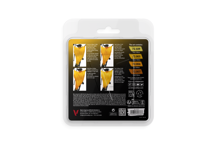 Vallejo 72378 Game Color - Yellow Color Set - Acryl Set - 72378 yellow color set gc back - VAL72378-XS