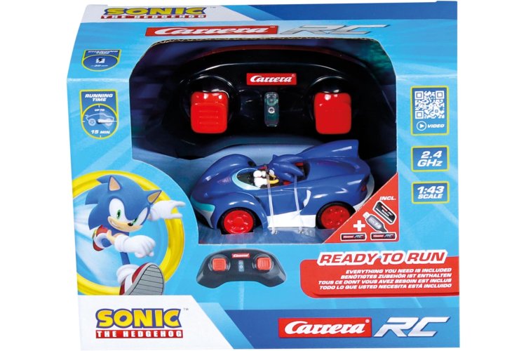 Carrera RC Mini Car - Team Sonic Racing - Sonic - Scale 1:43 - 7,5cm - 81vhnifb1gl ac sl1500 - CAR370430022