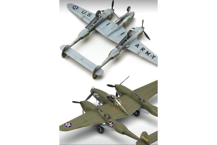 1:48 Academy 12208 Lockheed P-38F Lightning &ldquo;Glacier Girl&rdquo; WWII &ndash; American Propeller Aircraft - Aca12208 2 - ACA12208