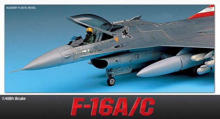 1:48 Academy 12259 General Dynamics F-16A/C Fighting Falcon - Straaljager - Aca12259 5 - ACA12259