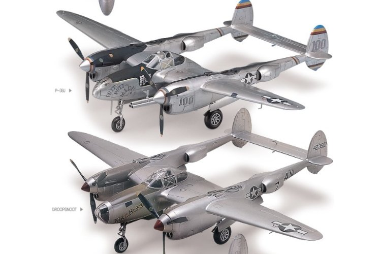 1:48 Academy 12282 Lockheed P-38 Lightning WWII - P-38J, Droopsnoot, P-38L, F-5E - Amerikaans Propellervliegtuig - Aca12282 5 - ACA12282