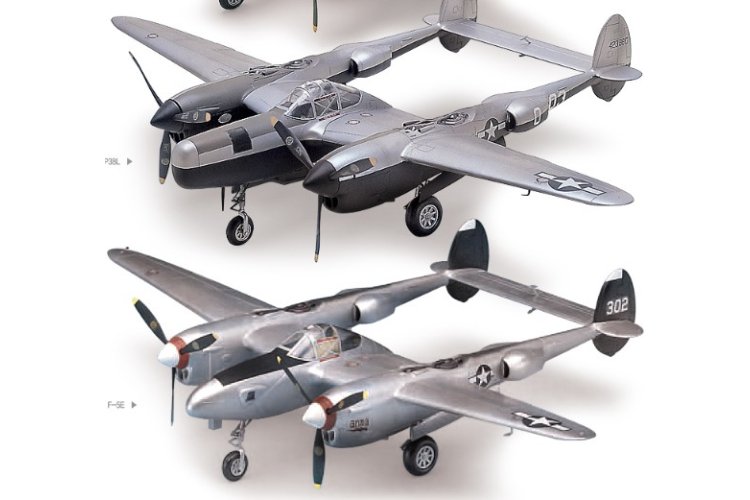 1:48 Academy 12282 Lockheed P-38 Lightning WWII - P-38J, Droopsnoot, P-38L, F-5E - Amerikaans Propellervliegtuig - Aca12282 6 - ACA12282