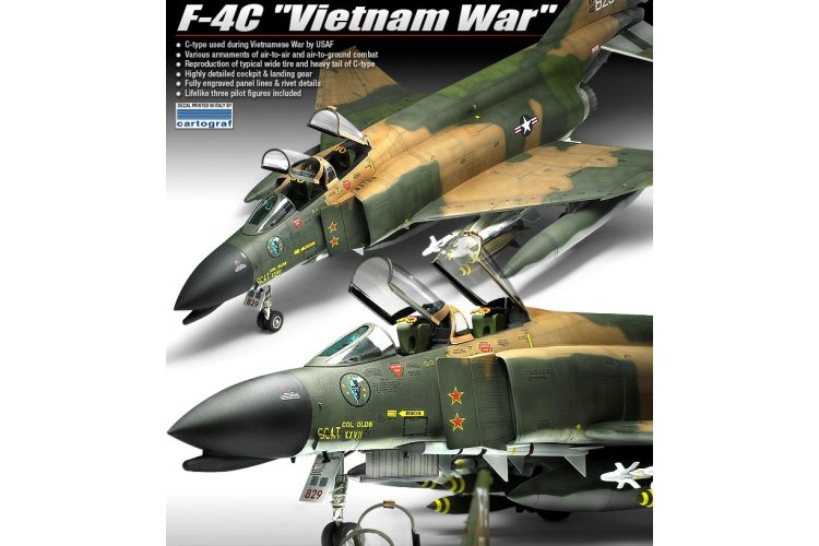 1:48 Academy 12294 McDonnell Douglas F-4C Phantom II Vietnam War &ndash; American Jet Fighter - Aca12294 2 - ACA12294