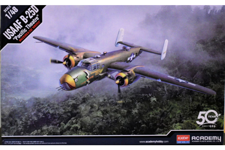 1:48 Academy 12328 North American B-25 Mitchell - USAAF B-25D "Pacific Theater" - Propeller Aircraft - Aca12328 - ACA12328