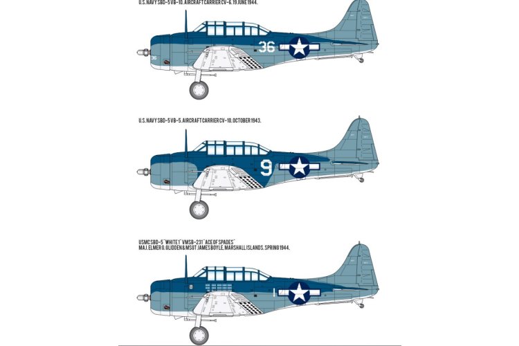 1:48 Academy 12329 Douglas SBD-5 Dauntless WWII &ndash; Battle of the Philippine Sea &ndash; American Propeller Aircraft - Aca12329 2 - ACA12329