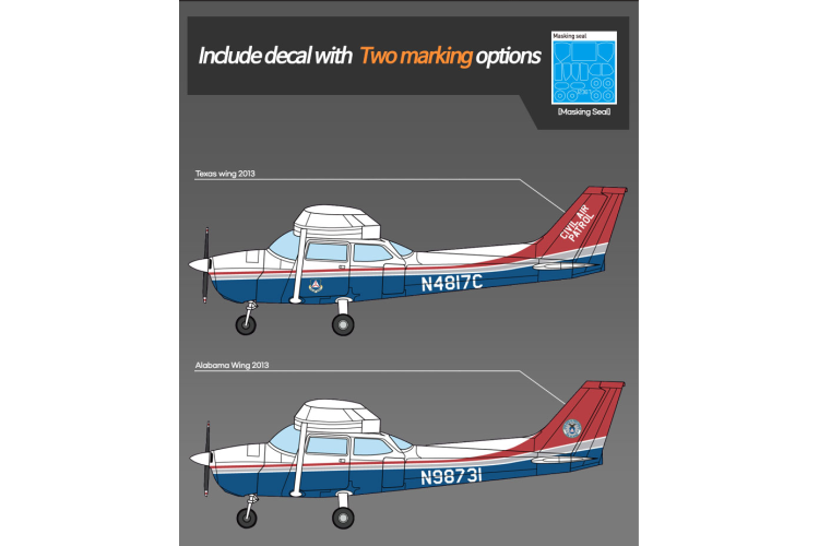1:48 Academy 12367 Cessna 172 Skyhawk - Civil Air Patrol - Luchtpatrouille - Propellervliegtuig - Aca12367 3 - ACA12367