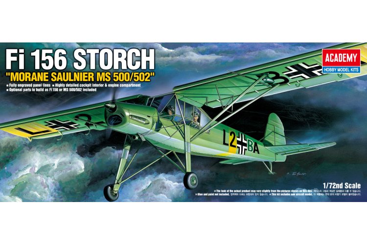1:72 Academy 12459 Fieseler Fi 156 Storch Morane-Saulnier MS 500/502 WWII &ndash; German Propeller Aircraft - Aca12459 1 - ACA12459