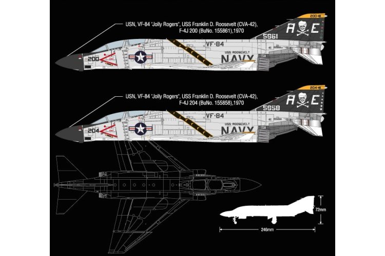 1:72 Academy 12529 McDonnell Douglas USN F-4J Phantom II VF-84 Jolly Rogers &ndash; American Jet Fighter - Aca12529 4 - ACA12529