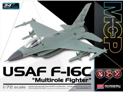 1:72 Academy 12541 Lockheed Martin USAF F-16C Fighting Falcon Multirole Fighter &ndash; American Jet Fighter - Aca12541 1 - ACA12541
