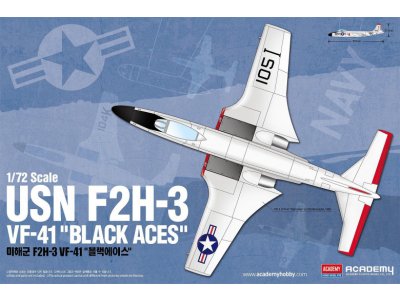 1:72 Academy 12548 McDonnell USN F2H-3 Banshee VF-41 Black Aces &ndash; American Jet Fighter - Aca12548 1 - ACA12548