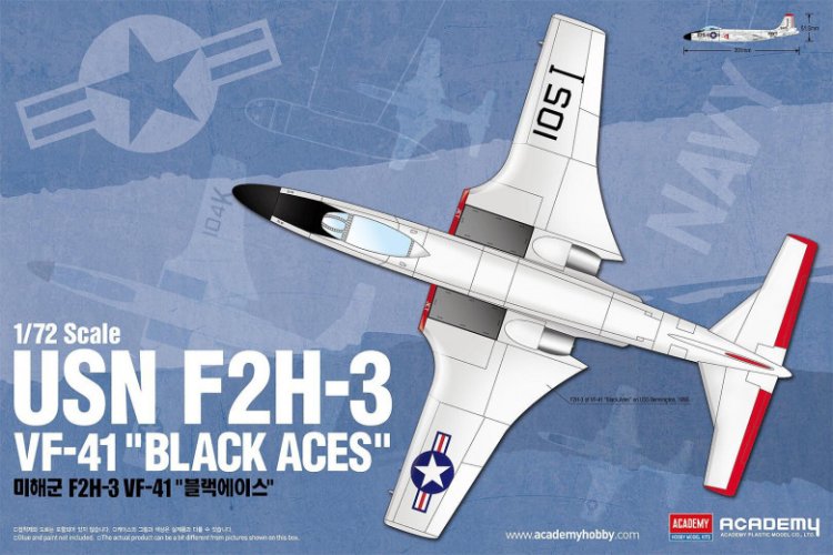 1:72 Academy 12548 McDonnell USN F2H-3 Banshee VF-41 Black Aces &ndash; American Jet Fighter - Aca12548 1 - ACA12548