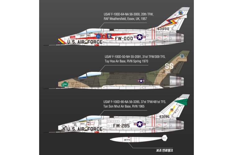 1:72 Academy 12553 North American USAF F-100D Super Sabre - Vietnam War - Amerikaanse Straaljager - Aca12553 3 - ACA12553