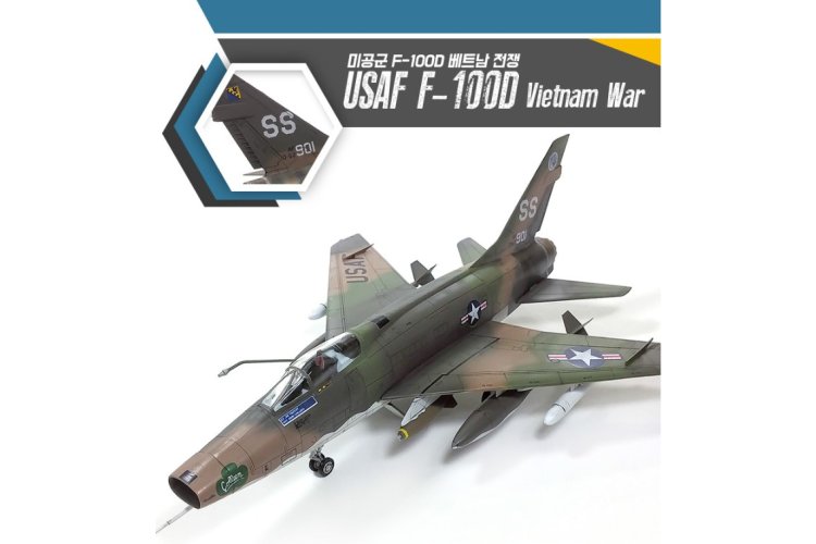 1:72 Academy 12553 North American USAF F-100D Super Sabre - Vietnam War - Amerikaanse Straaljager - Aca12553 4 - ACA12553