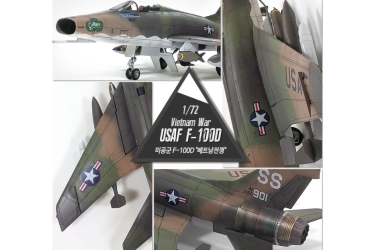 1:72 Academy 12553 North American USAF F-100D Super Sabre - Vietnam War - Amerikaanse Straaljager - Aca12553 7 - ACA12553