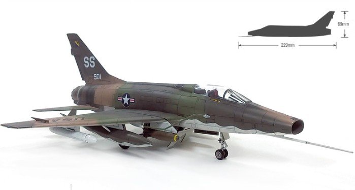 1:72 Academy 12553 North American USAF F-100D Super Sabre - Vietnam War - Amerikaanse Straaljager - Aca12553 8 - ACA12553