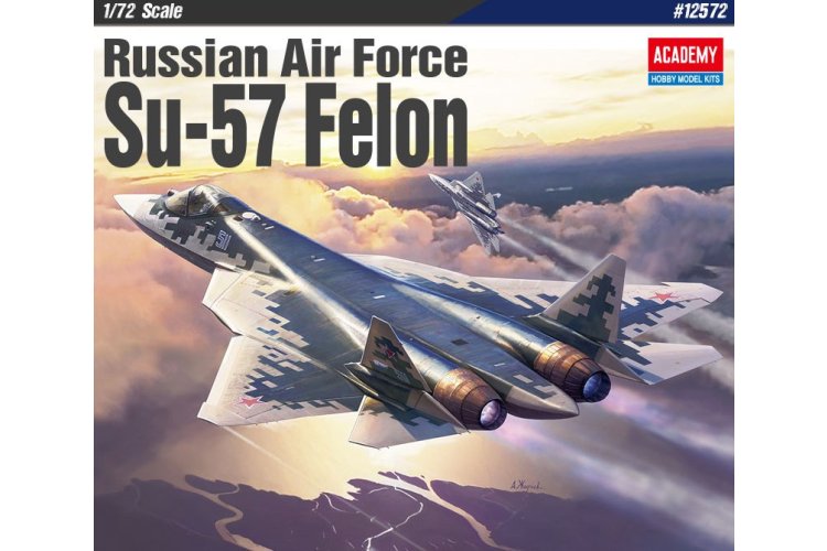 1:72 Academy 12572 Russian Air Force Sukhoi Su-57 Felon &ndash; Jet Fighter - Aca12572 1 - ACA12572
