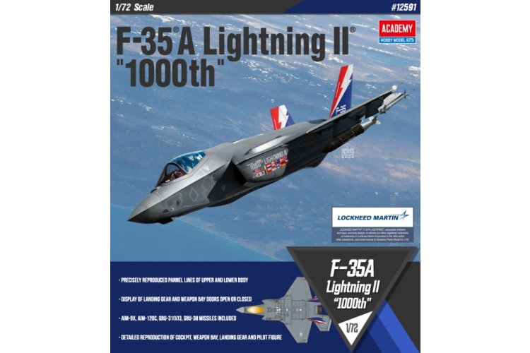 1:72 Academy 12591 Lockheed Martin F-35A Lightning II 1000e - Amerikaanse Straaljager - Aca12591 2 - ACA12591