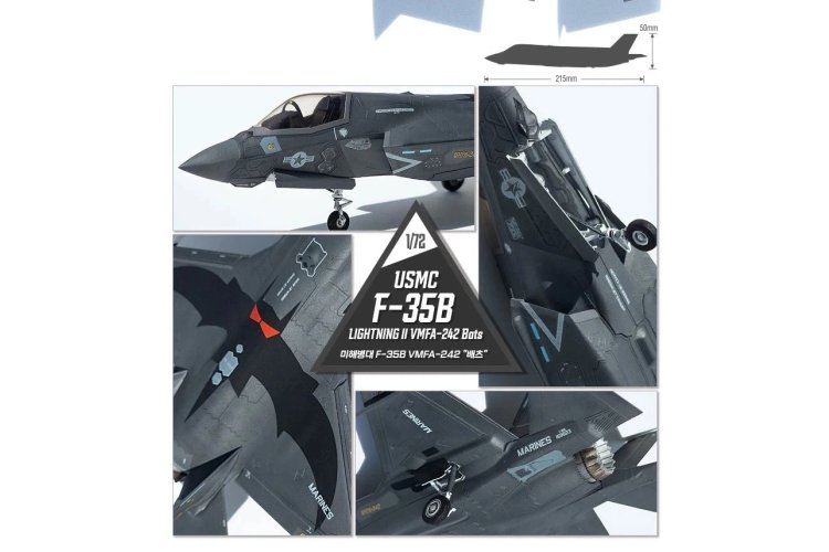 1:72 Academy 12592 Lockheed Martin USMC F-35B Lightning II VMFA-242 Bats &ndash; American Jet Fighter - Aca12592 9 - ACA12592